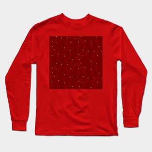Christmas trees in red Long Sleeve T-Shirt